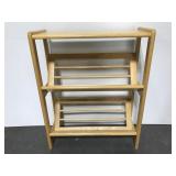 Blond wood book / shoe rack