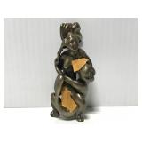 Petite metal naughty statue sculpture