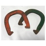 Two vintage Double Ringer pitching horseshoes