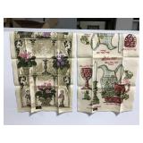 New vintage KayDee linen kitchen towel pair