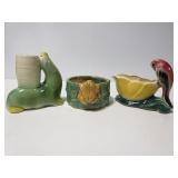 Vintage ceramic planter trio