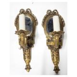 Two vintage electric wall sconces