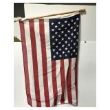 American flag on pole