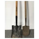 Two landscaping shovels