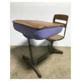 Vintage students school desk