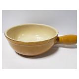 Large stoneware bowl with handle