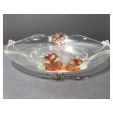 Round glass serving dish