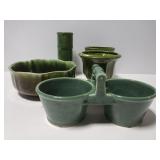Five ceramic planters