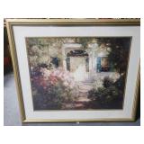 Large framed doorway/garden print