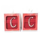 Monogrammed C 0pin brooches