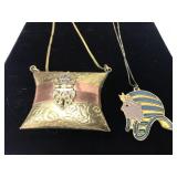 Trinket box and pharaoh necklaces