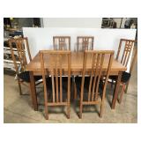 Danish modern teak wood expandable dining set