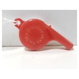 Vintage red and white Cracker Jack whistle