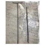 Long pry bar and old crank handle