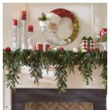 New 6 foot lighted Christmas cascading garland
