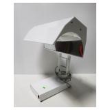 Large white metal lamp