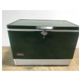 Vintage green metal Coleman cooler