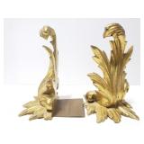 Gold toned ornate book ends