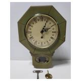 Trend wind up clock w/ key & pendulum- as is