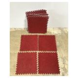 Red interlocking carpet square play mat 18 sq ft