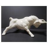 Large white ceramic bull figure