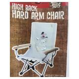 High back white folding camp chair