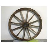 Primitive wooden wagon wheel