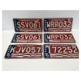 1976 red, white & blue license plates lot
