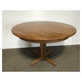 Oak wood pedestal table