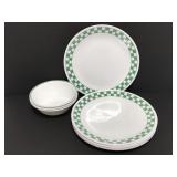 Vintage Corelle green checkered dishes