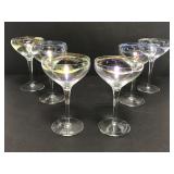 Vintage iridescent champagne glass set