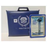 2015 GM 75th metal anniversary tray and cushion