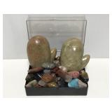 Tumbled stone collection with Michigan stone pair