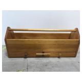 Handmade long wood toolbox tote w/ drawers
