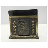 Hordia brass Israel napkin holder w/ pictures