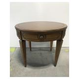 Vintage Mersman round wood side table
