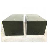 Pair of vintage green metal file cabinet sections