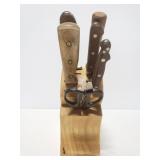 Kitchen knives in block
