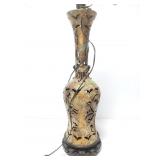 Vintage metal patina butterfly lamp