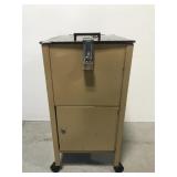 Vintage 2-drawer metal file cabinet w/ lock & keys