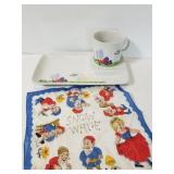 Vintage Goofy plate/cup & Snow White hanky
