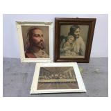 Set of 3 religious Jesus pictures