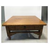 Large solid wood coffee table w/ side drawers