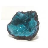 Geode with vibrant blue crystals