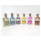 Six mini gemstone bottles
