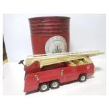 Texaco oil drum and Tonka fire truck
