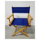 Wood/blue canvas folding director