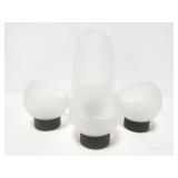 Modern frosted glass 4pc pitcher and cups