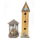 Wood/metal decorative bird houses
