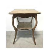 Two tiered tall side table w/ curved legs
